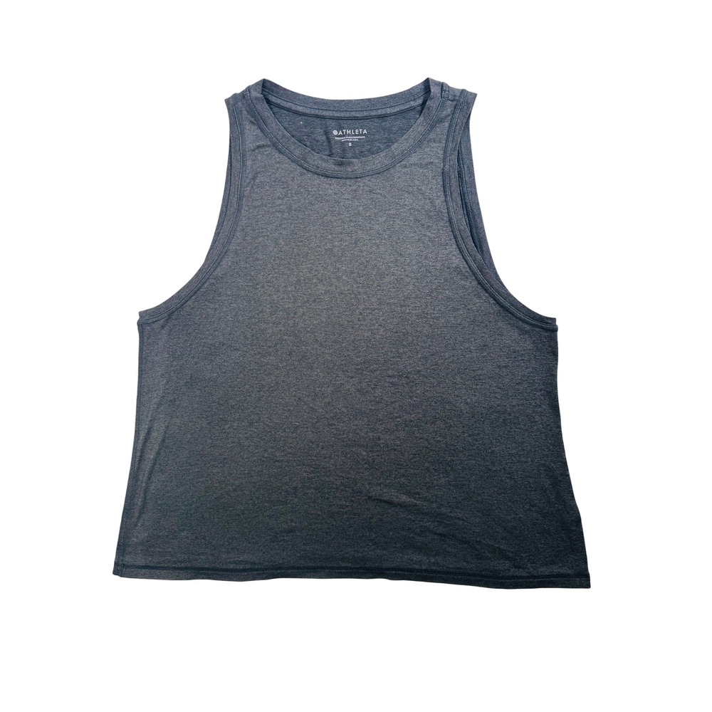 Athleta Women's Charcoal Gray Heather Muscle Tank Top Size S Activewear Relaxed